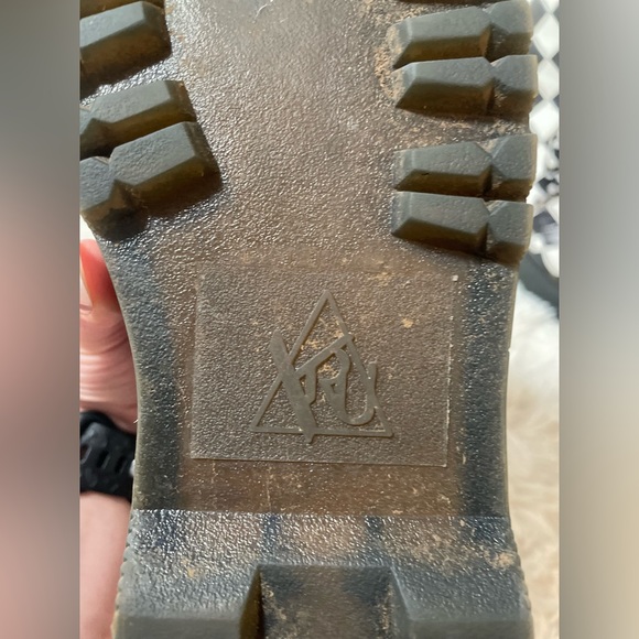 YRU Slayer Checkered Goth Emo Punk Scene Y2K Platform Combat Boots Black White 8 - Picture 9 of 11